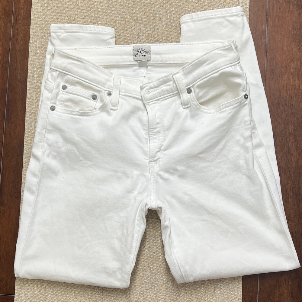 ❤️ J Crew Toothpick 8 in White Jeans